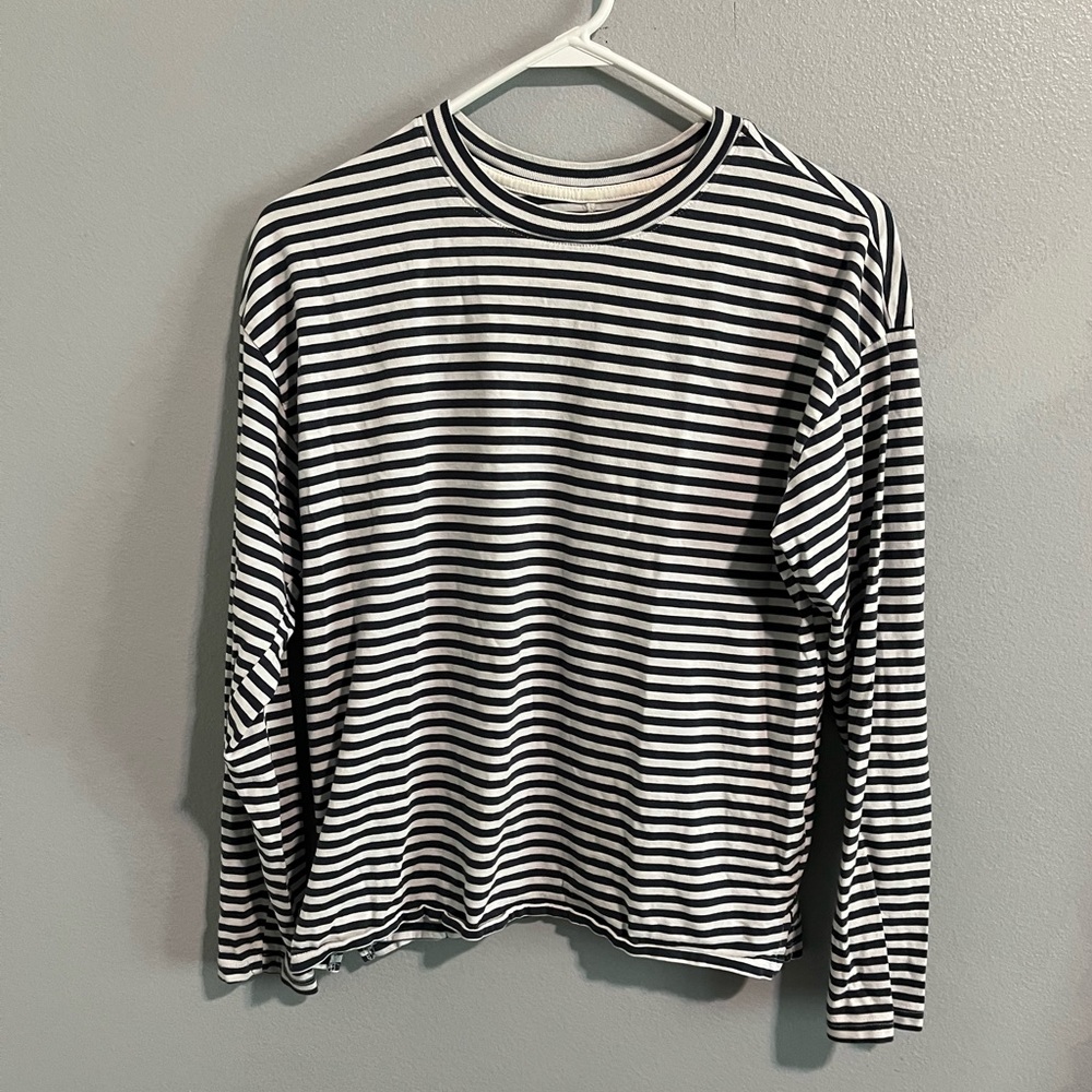 Long Sleeve Navy/White Stripe Tee